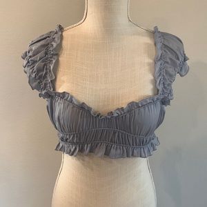 Free people intimately ruffled baby blue bralette